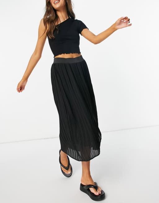 Vila pleated hotsell midi skirt