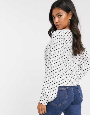 asos polka dot blouse