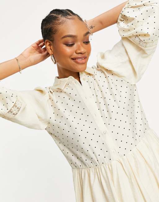 Polka dot hot sale midi shirt dress