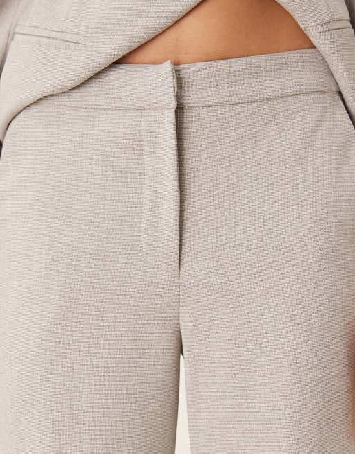 VILA premium high waisted tailored pants in grey melange (part of a set), 2 of 5