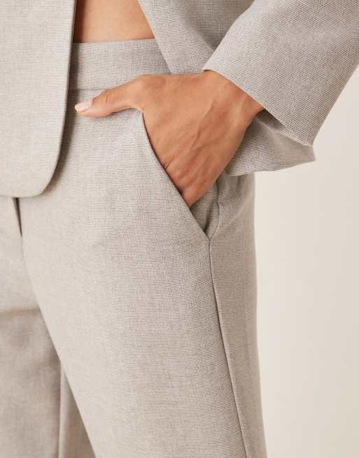 VILA premium high waisted tailored pants in grey melange (part of a set), 5 of 5