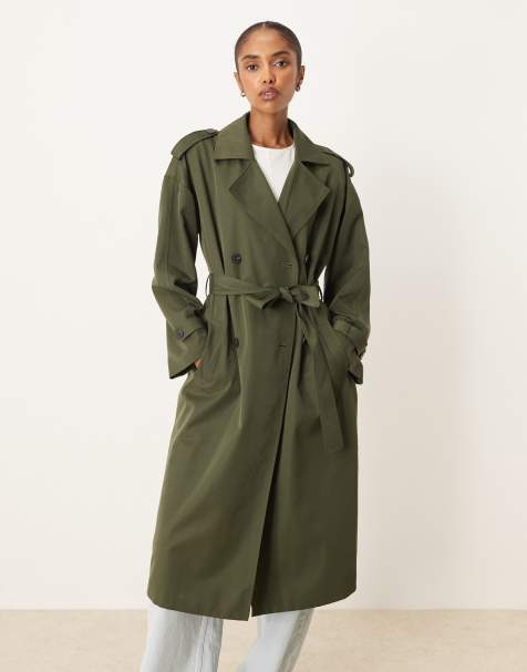 Vila - Premium - Mørkegrøn og dobbeltradet trenchcoat - view 1