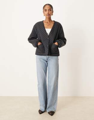 Vila Quilted Jacket In Black