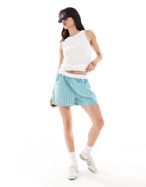 Vila racer neck ribbed vest with rope detail in white - view 1