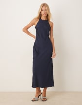 ASOS DESIGN ribbed wide leg trouser in brown stripe