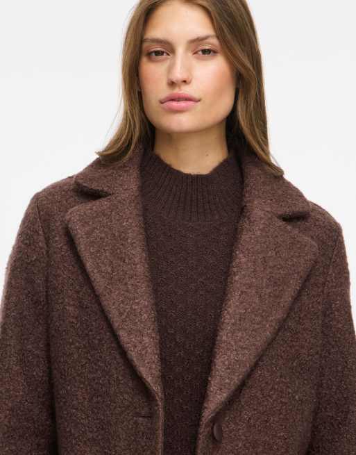 Vila Razzi veste en bouclé à col écarté marron, 4 de 7