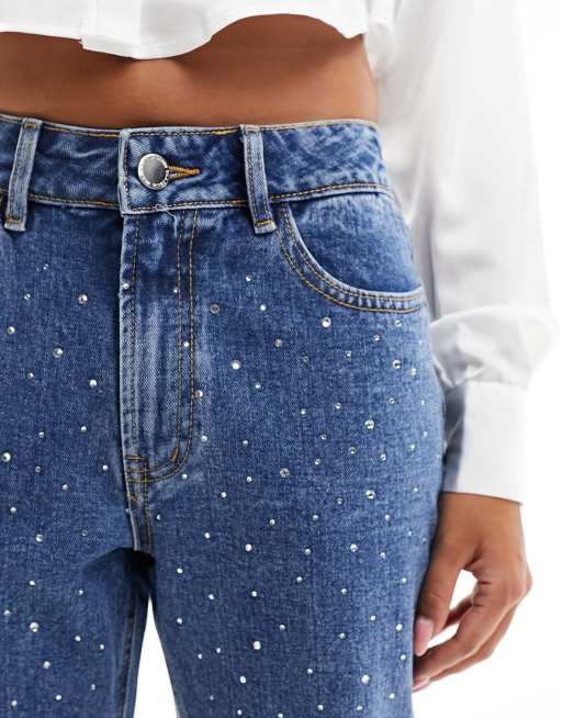 Bling Bling Low Rise Denim Shorts - Vintage Blue Wash