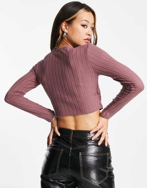 Ribbed-jersey crop top