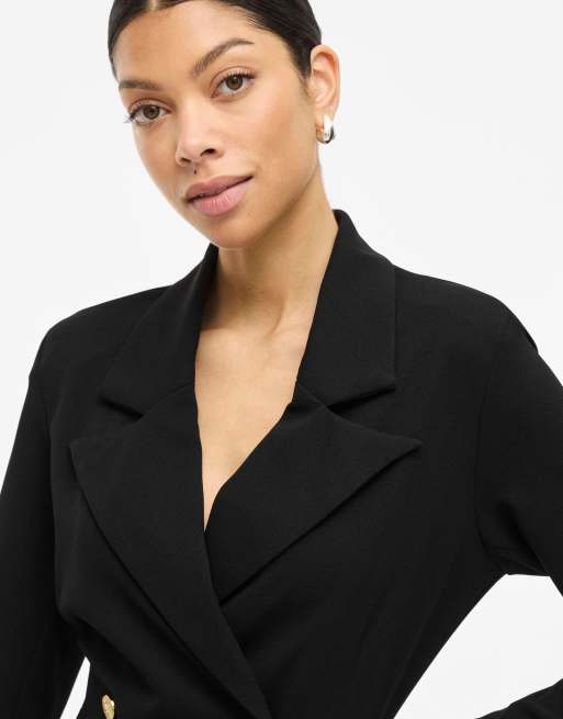 Vila - Robe blazer courte ajustée à manches longues - Noir, 4 de 7
