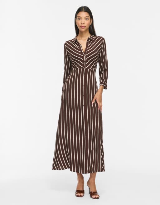 Vila Robe chemise couleur coffee bean, 3 de 7