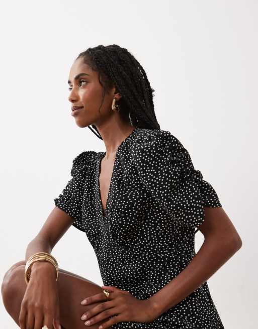 Vila - Robe courte à pois - Noir et blanc, 4 de 4