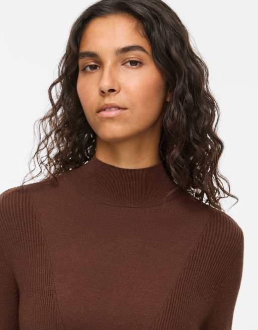 Vila Robe en maille couleur grain de café, 4 de 7