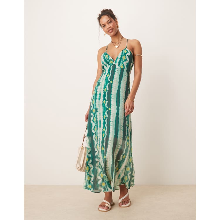Robe longue droite imprimé végétal multico femme | Morgan