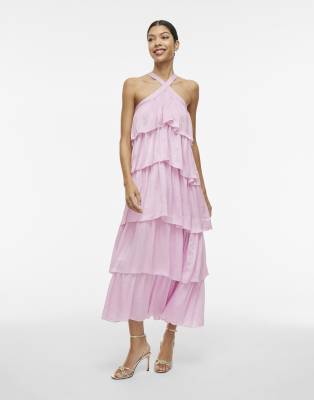 VILA - Robe longue - Rose