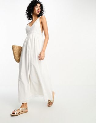 Vila double cami strap detailed midi dress in white - ASOS Price Checker