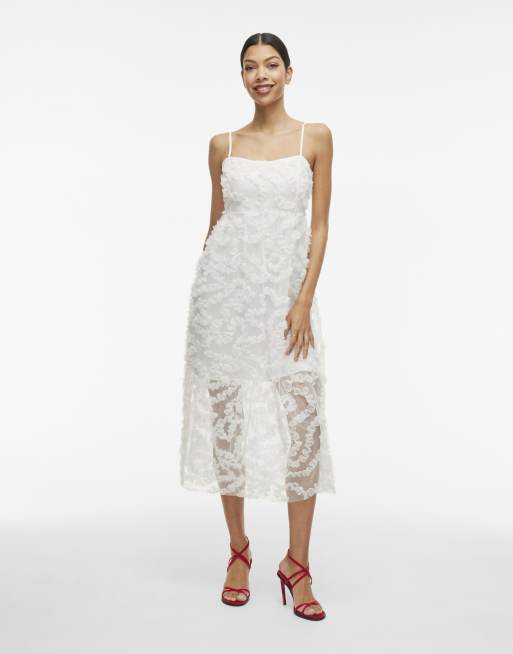 VILA - Robe mi-longue - Blanc