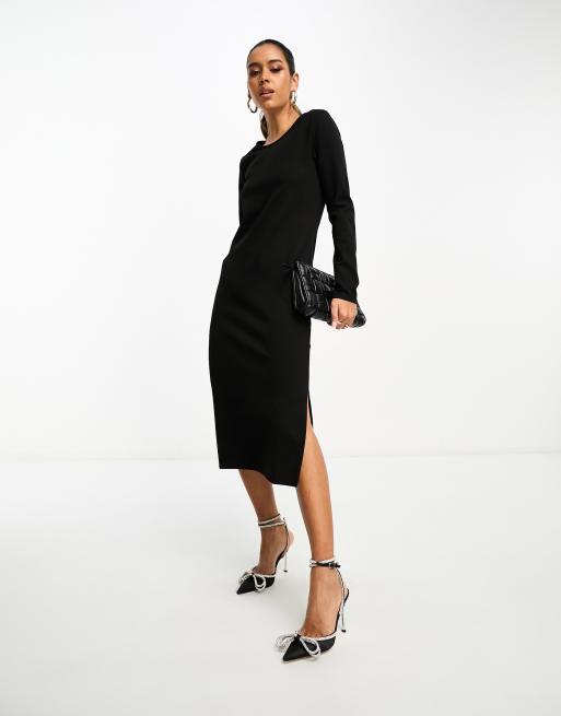 Black jumper midi dress hotsell