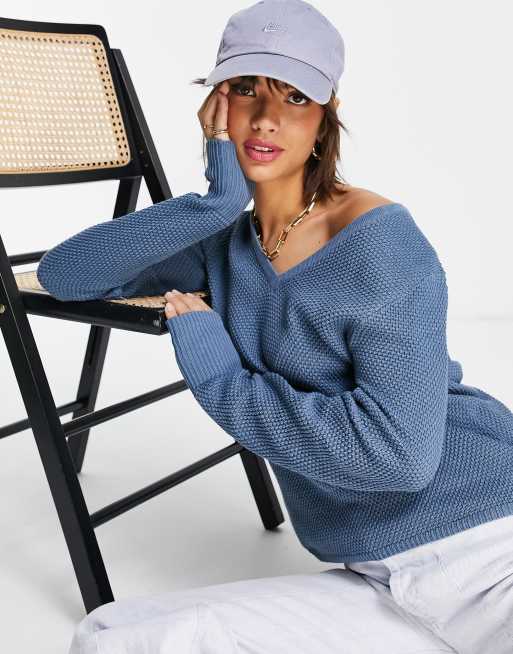 Vila round neck jumper in blue