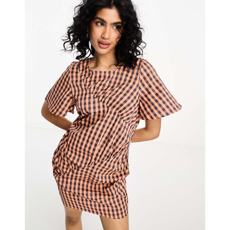 ANDMARY Becky check mini dress ブラウン andmary on X: 