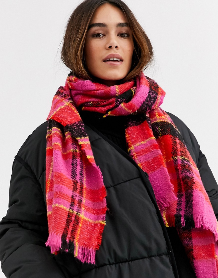Vila – Rutig scarf-Flerfärgad
