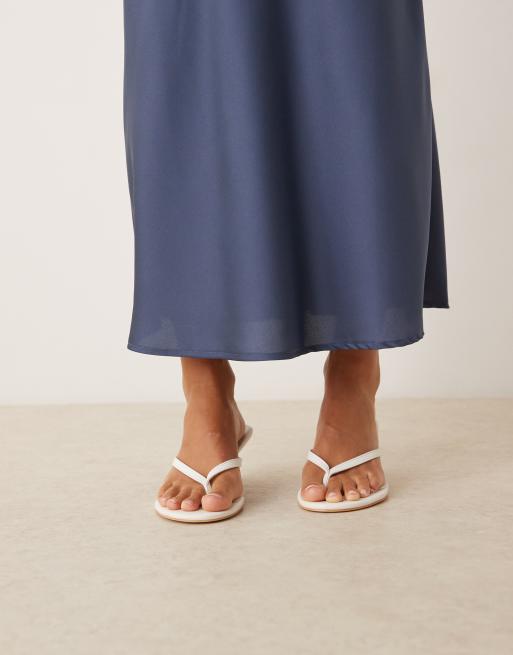 Vila - Satijnen maxi-rok in middenblauw, 4 van 5