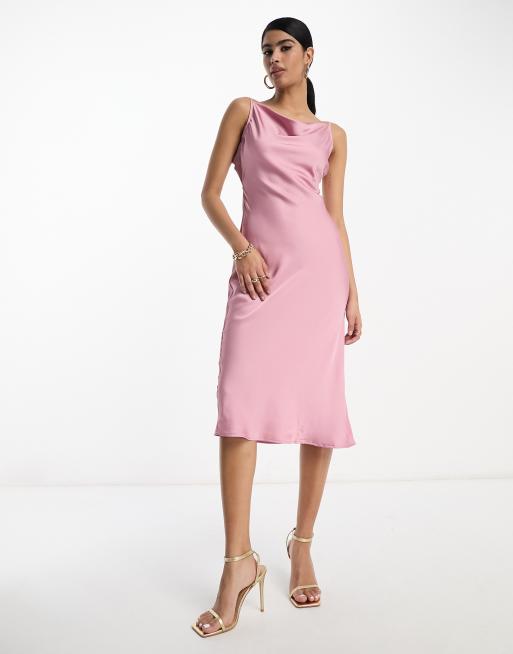 Pink satin cami on sale dress