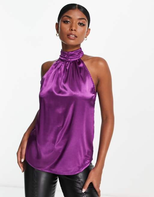 Mauve store satin top