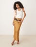 Vila satin maxi skirt in chocolate brown