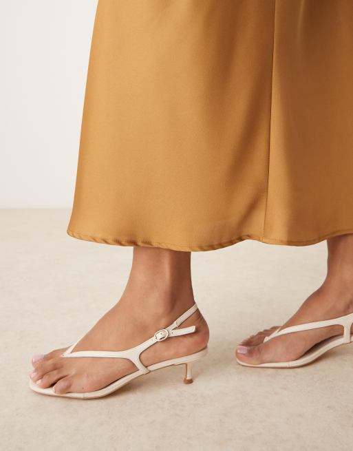 VILA satin maxi skirt in light brown, 4 of 5