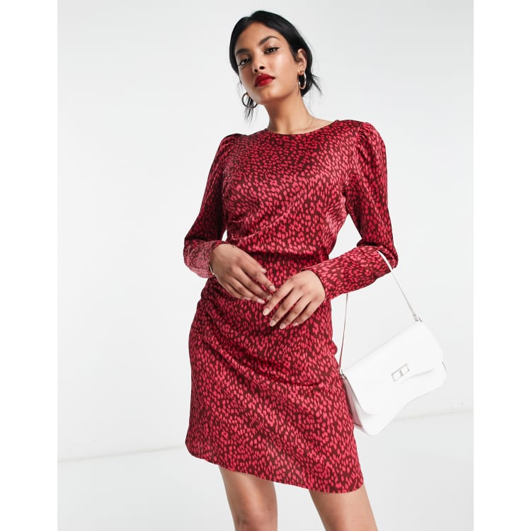 Red leopard print store dress asos