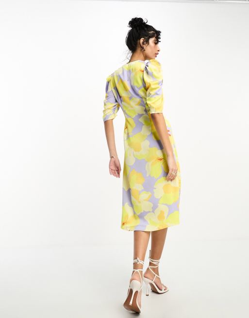 White yellow hot sale floral dress