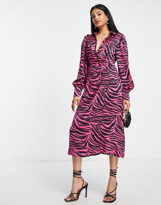 bright pink animal print dress