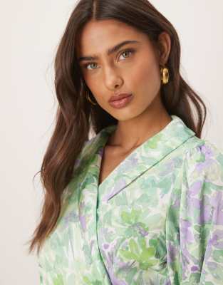 Vila Satin Wrap Mini Dress