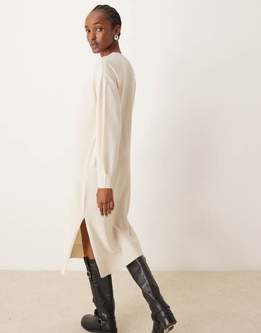 cream sweater maxi dress LIVERPOOL Cream Sleeveless Tie Back Sweater Maxi Dress Cream / XS