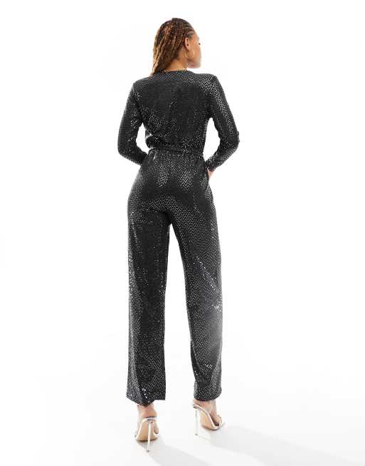 Asos glitter jumpsuit on sale