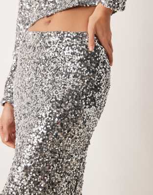 Vila Sequin Midi Skirt Co-ord In Multi