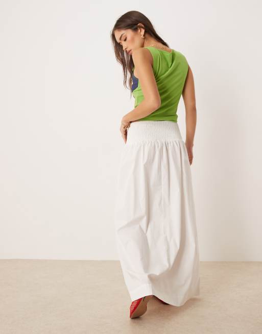 XCVI Clothing XCVI Stretch Poplin Double Shirred Panel Skirt - A