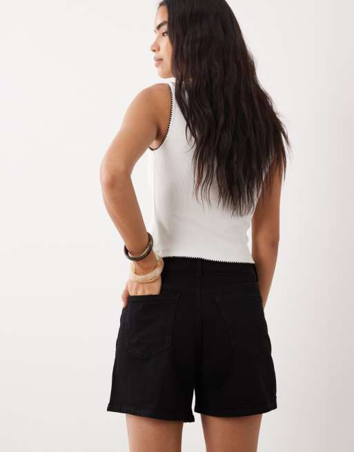 VILA - Short en jean à taille haute - Noir, 2 de 5
