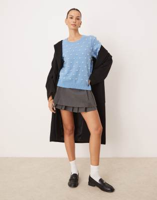 VILA SHORT SLEEVE BOBBLE TEXTURE KNIT TOP