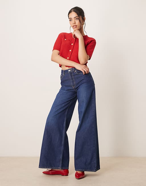 VILA short sleeve boucle knit cardigan style top in red | ASOS VILA short sleeve boucle knit cardigan style top in red | ASOS