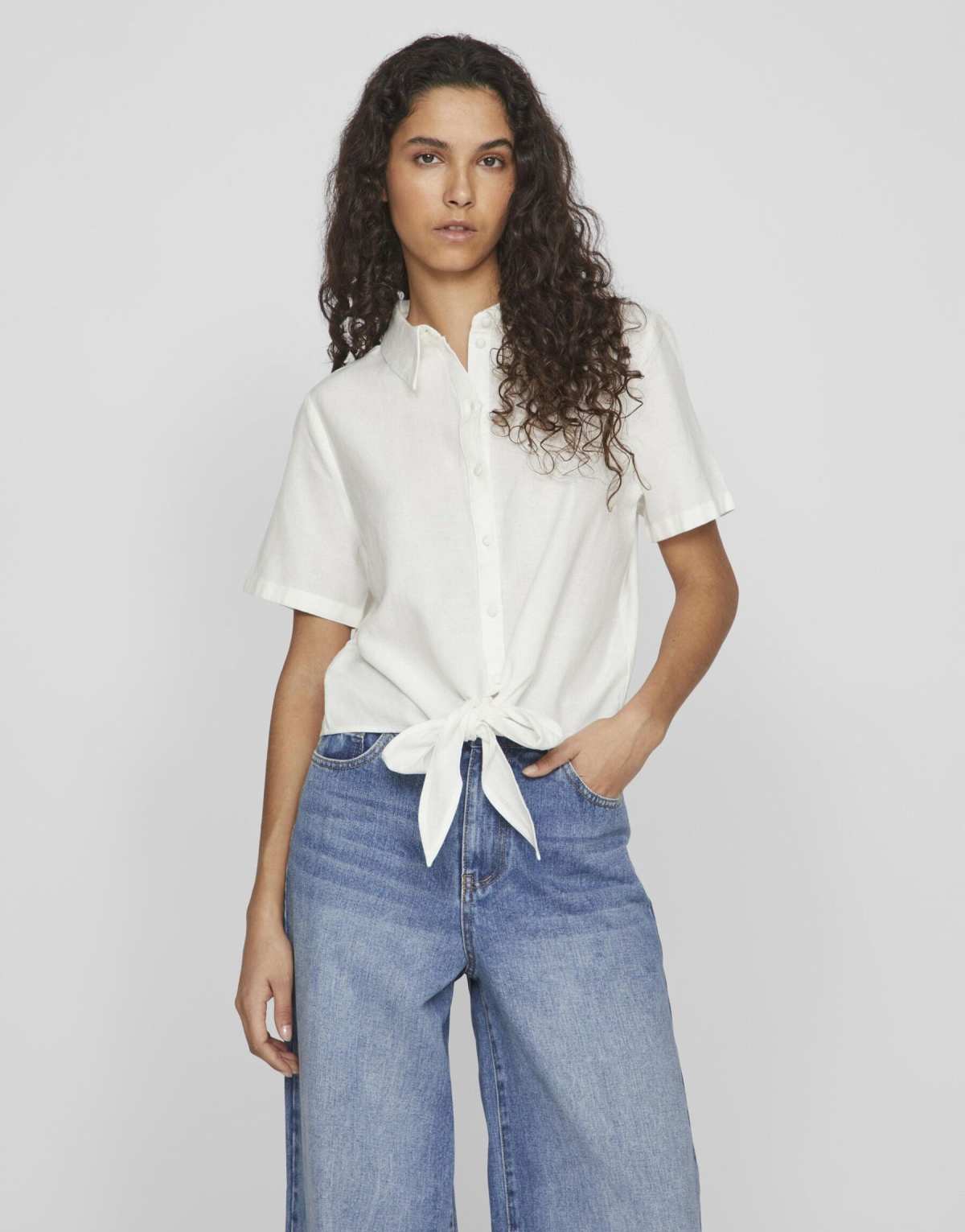 Vila Short sleeved shirt in white