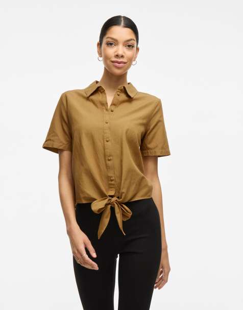 Vila Short sleeved shirt in wood thrush - view 1
