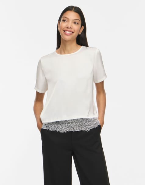 Vila Short sleeved top in snow white1 - view 1