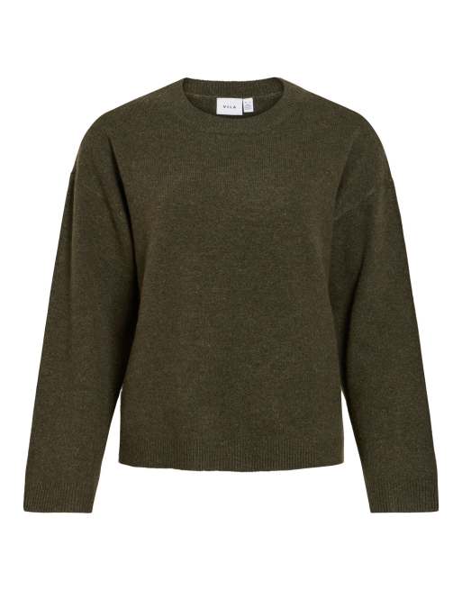 Vila - Skovgrøn strikket pullover, 5 af 6