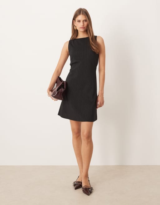 VILA sleeveless mini dress in dark check 