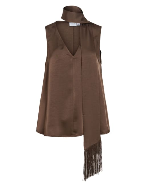 Vila Sleeveless top in coffee bean, 5 of 6