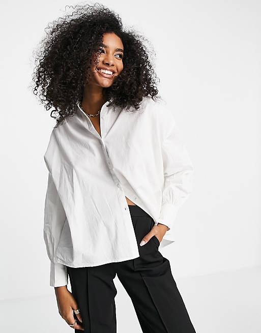 Tops Shirts & Blouses/Vila smock back shirt in white 