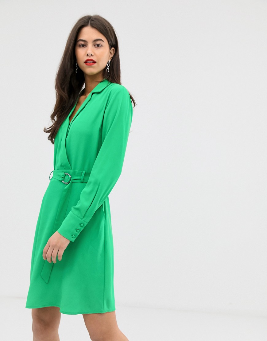 Vila – Smokingklänning med skärp-Grön