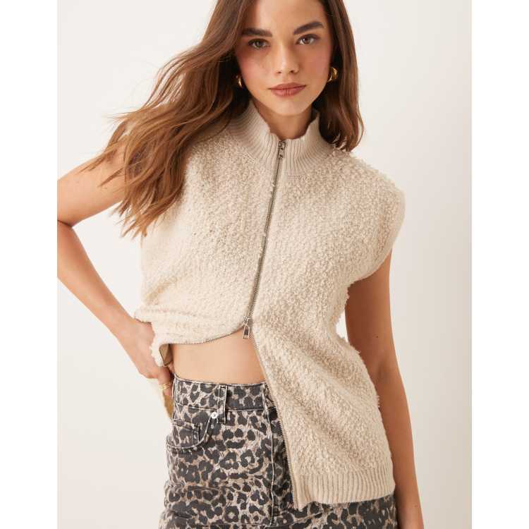 新品THINK FUR Curly Fur Minimal Vest Ivory 新品THINK FUR Curly Fur Minimal Vest Ivory レディース