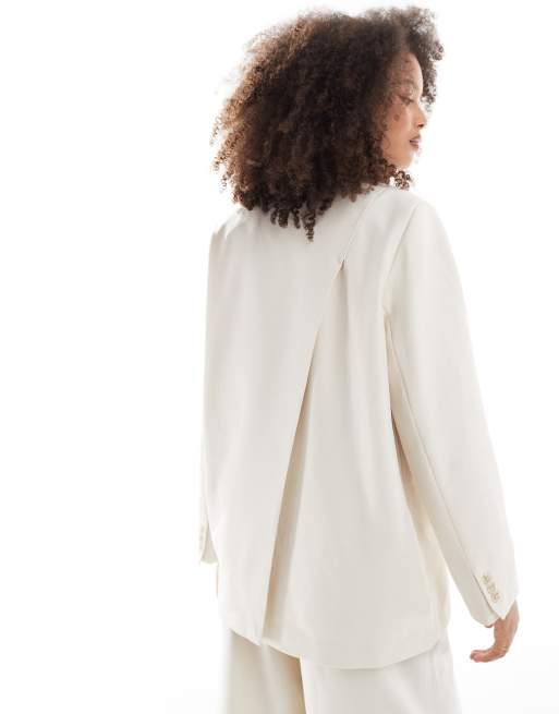 Vila split back oversized blazer co-ord in beige | ASOS
